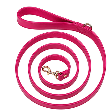 Laisse Cuir Magenta