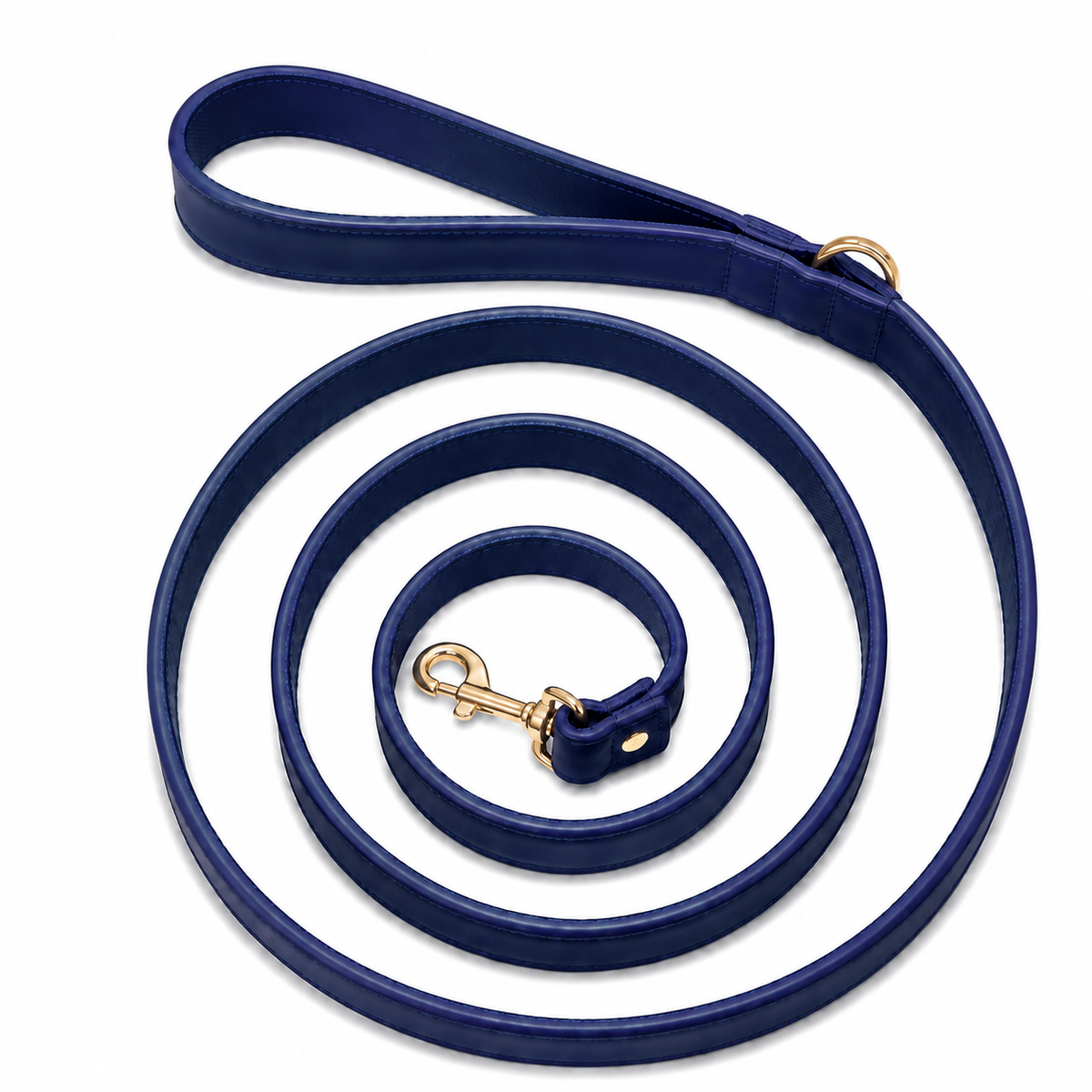 Laisse Cuir Bleu Foncé